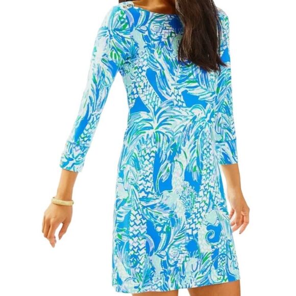 Lilly Pulitzer Sophie UPF 50 Canopy Chaos Print Jersey Tunic Shirt Dress - Picture 1 of 11
